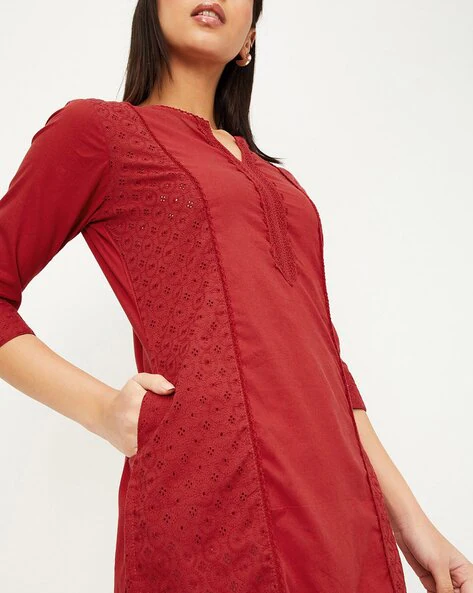 maroon kurti